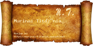 Murinai Titánia névjegykártya